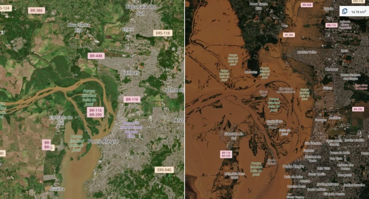 Imagens De Sat Lite Mostram Antes E Depois Da Destrui O Na Grande Porto Alegre Tvbv Online